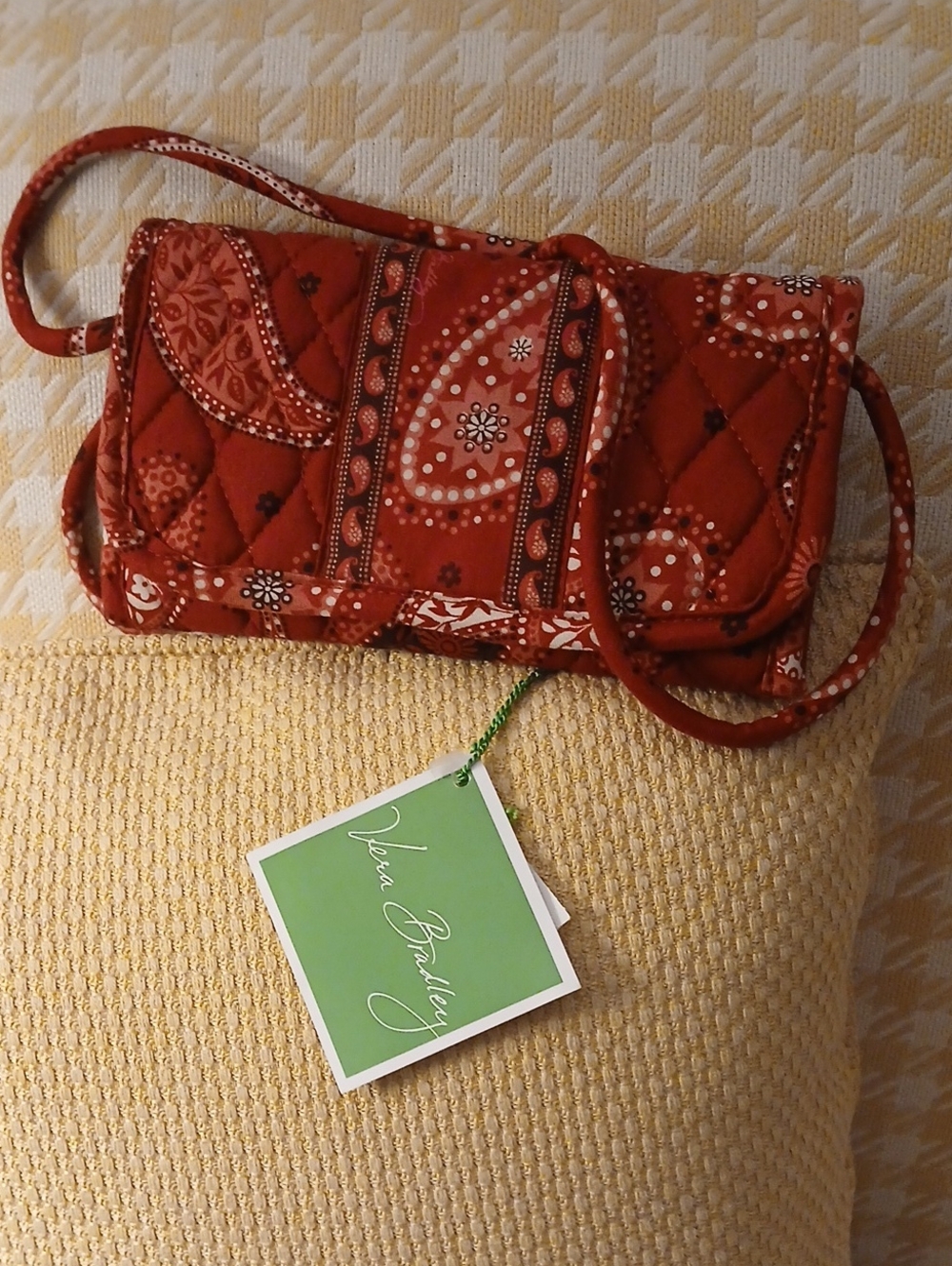 Vera Bradley Red Quilted Paisley Crossbody Bag